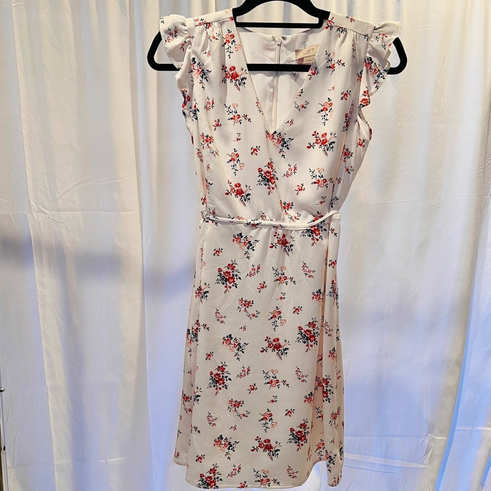 Loft Outlet White Floral Dress
